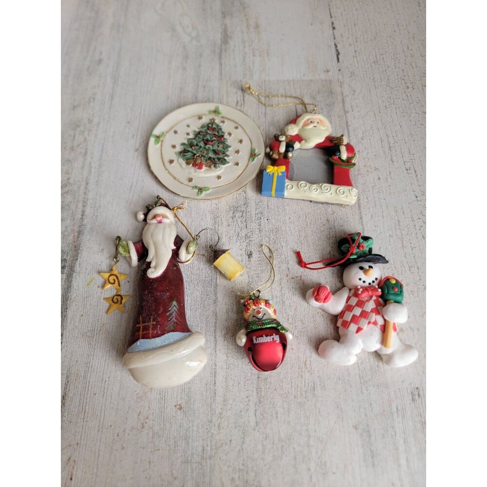 Santa claus Snowman tree variety ornament vintage‎ Xmas decor set